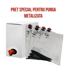 Pachet 100 buc Bag-in-Box 3 L: Punga metalizata + Cutie carton